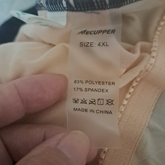 Ecupper One Piece Sleeves Plus Size Modest Tummy Control Swimsuit 4XL NWT - Picture 10 of 10